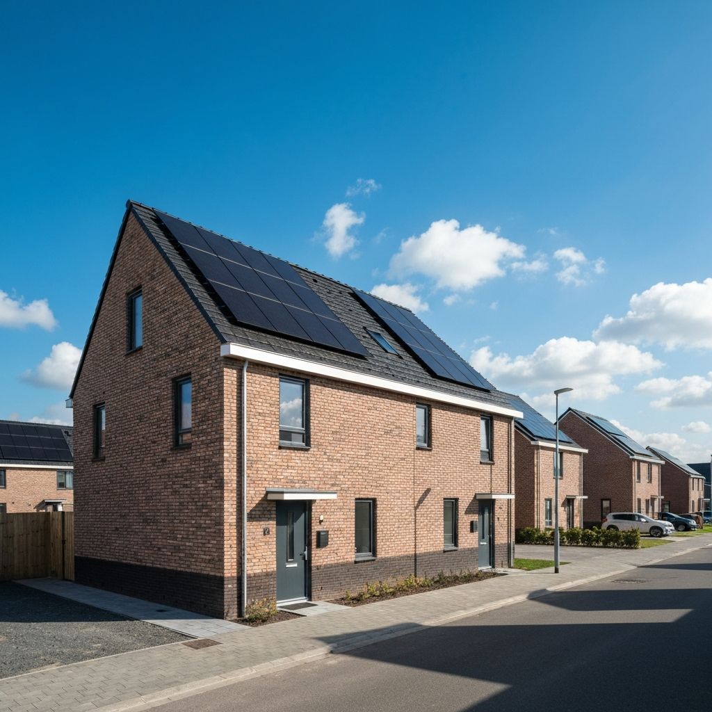 Modern UK home with solar panels and retrofit improvements